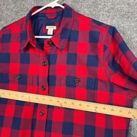 L.L Bean Primaloft Plaid Quilt Lined Long Sleeve Button Down Shirt‎ Size L - Picture 7 of 10